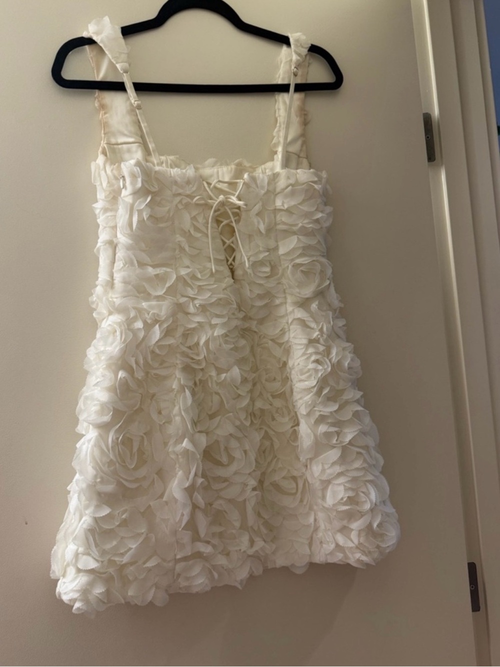 Oh Polly Ivory Floral Appliqué Mini Dress - Picture 2 of 2